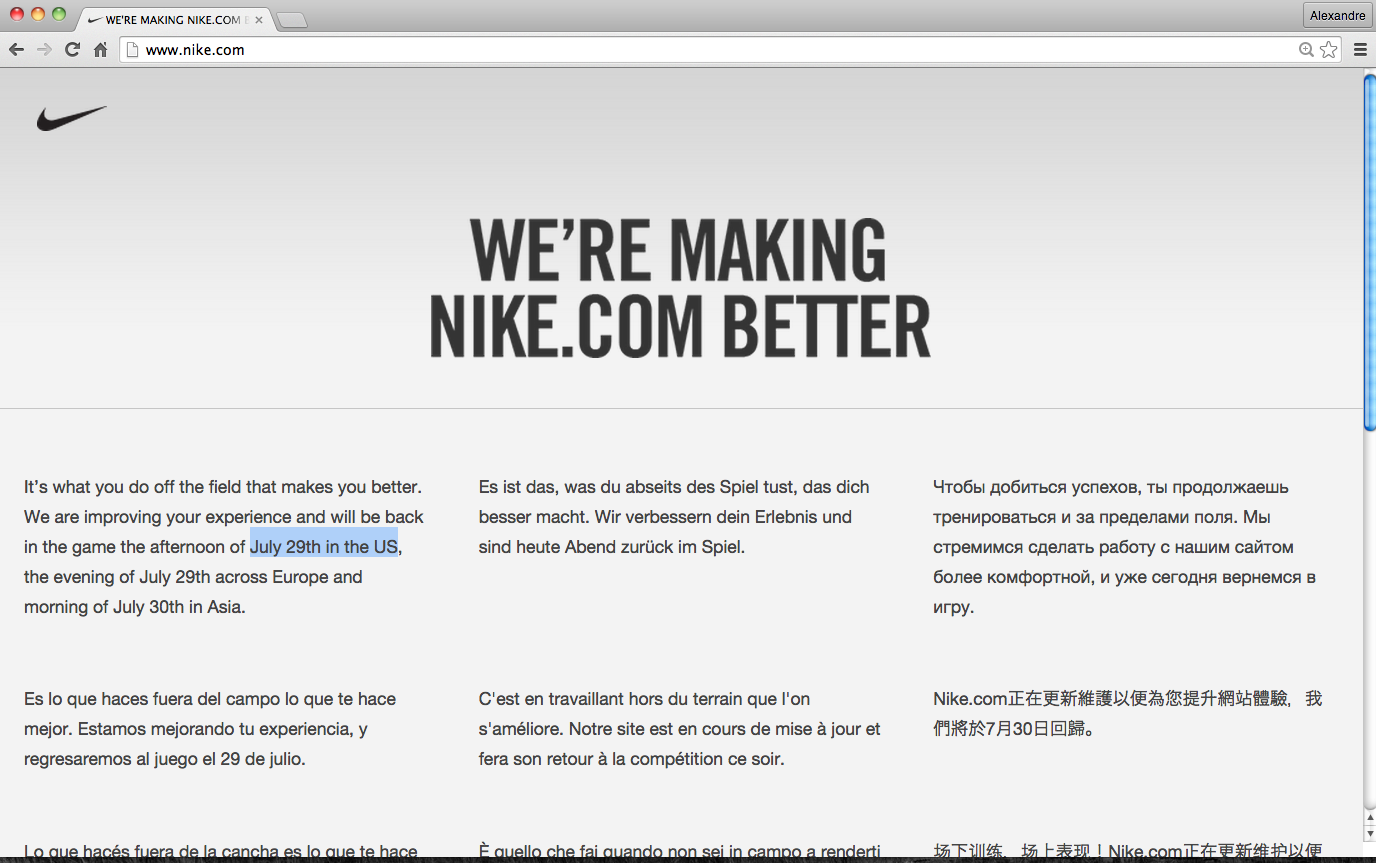 cera Espectacular fósil Nike's Website is Down?
